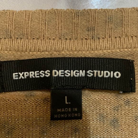 Express Cardigan Brown and Tan Patterned Cardigan - Picture 8 of 10